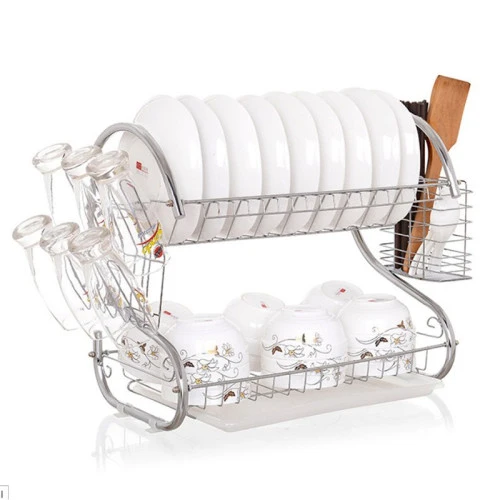 2 Layer Dish Drainer Rack