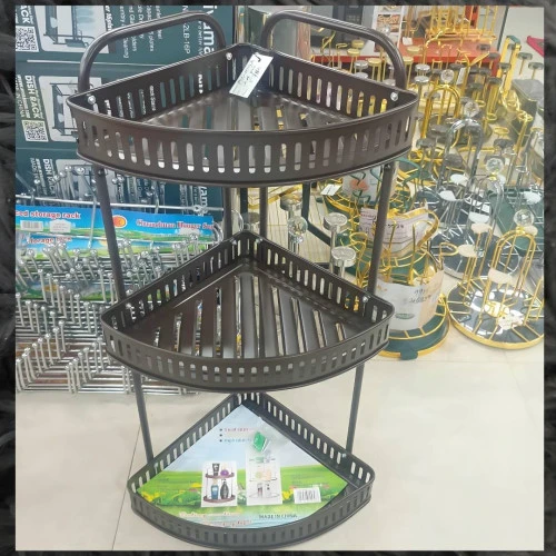 3 Tier Wall Hanging Corner Shelf coffee color